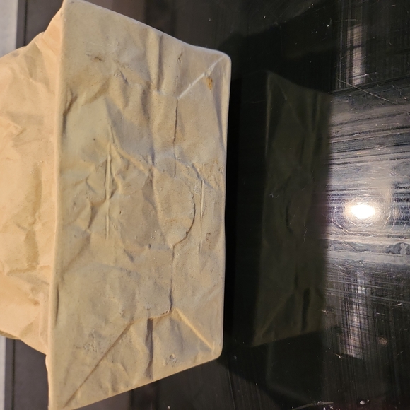 Vintage Ceramic Illusions Crinkled Paper Bag Vase Trmpe L’ Oeil Pop Art 8" - Picture 9 of 12